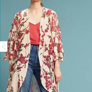 Anthropologie Velvet Cherry Blossom Kimono (one size)